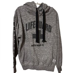 Myrtle Beach SC Gray Lifeguard Hoodie Size M EUC